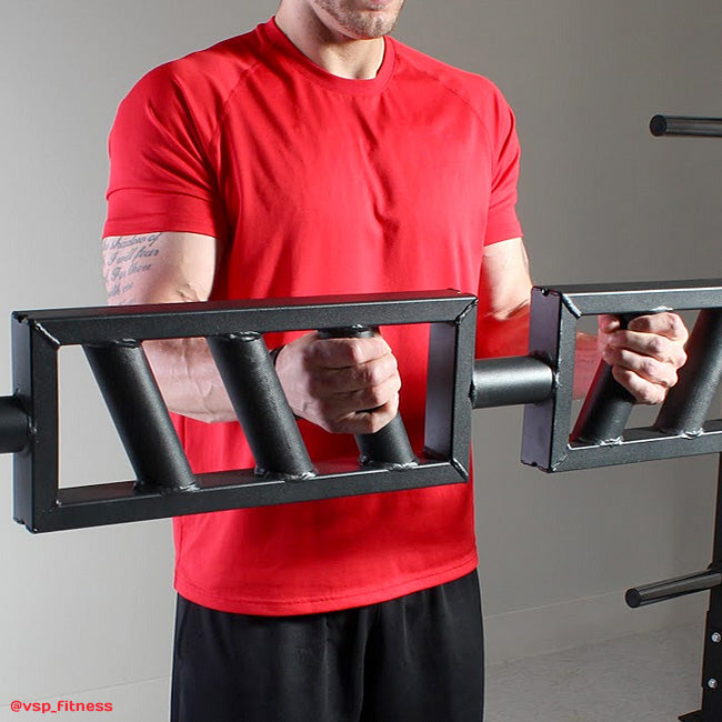 XM FITNESS Black Steel Swiss Bar Angled - Multi-Grip Barbell for Strength Training & Weightlifting - Perfect for Home Gym, CrossFit, and Powerlifting Workouts