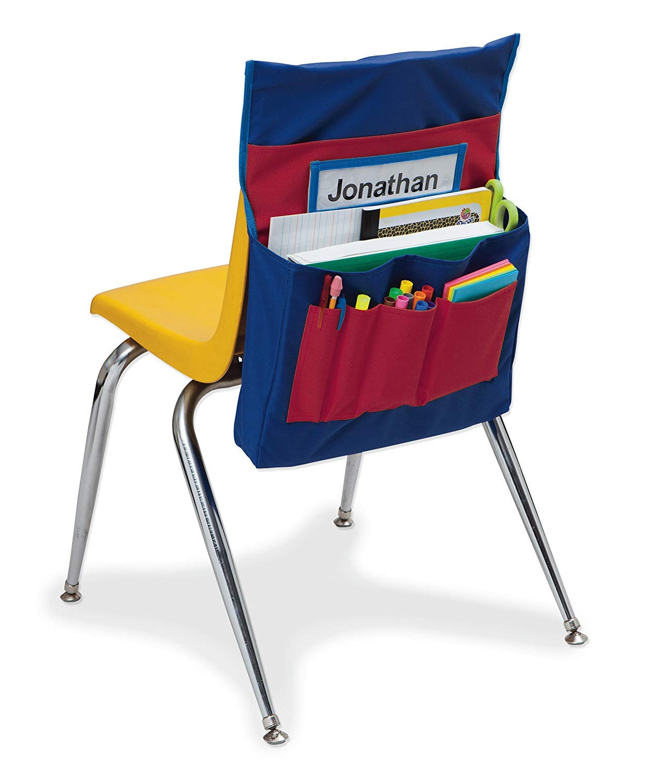 NeatSeat Oversized Chair Pockets - Classroom Chair Back Organizer with Name-Tag Card, Seat Sacks & Storage for Daycare, School & Home - Perfect for Books, Supplies & Personal Items