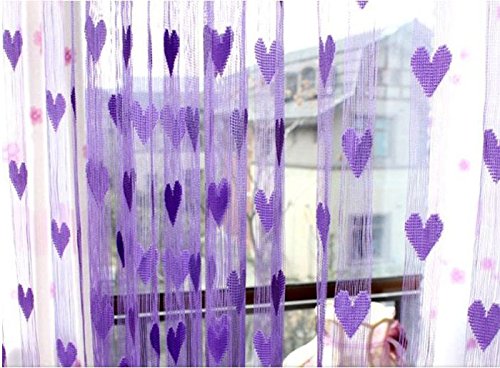 Heart Door Curtain with Tassels - Cute Window Valance for Bedroom, Bathroom & Living Room Decor | PP String Room Dividers for Home & Party