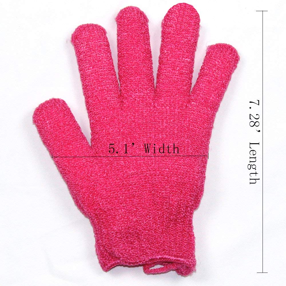 2-Pair Exfoliating Body Gloves - Premium Bath Scrub Mitts for Deep Cleansing & Dead Skin Removal | Spa-Grade Loofah Scrubber with Lanyard | Green | Perfect for Shower, Bath & Home Spa Treatments