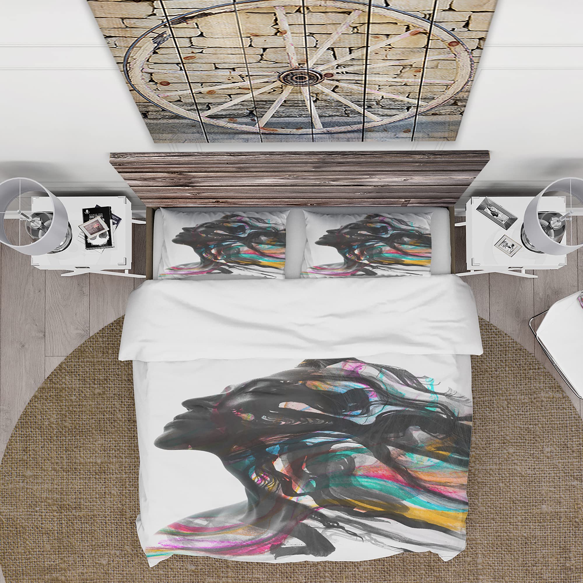 Modern Contemporary White Duvet Cover Set King - Romantic 3-Piece Bedding for All Seasons