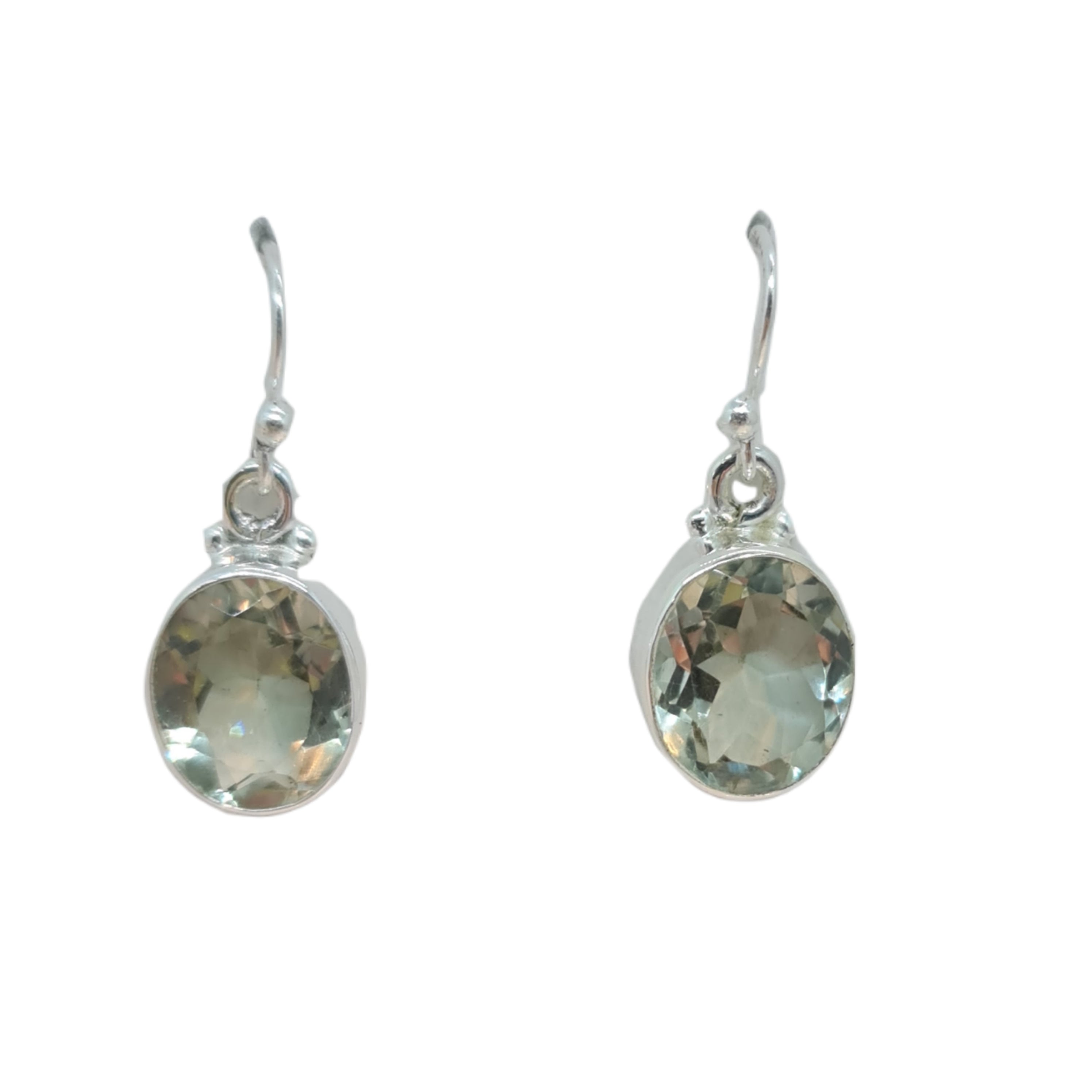 Green Amethyst Drop Earrings for Women - Oval Cut Genuine Gemstone Dangle Earrings - Perfect for Weddings, Parties & Special Occasions