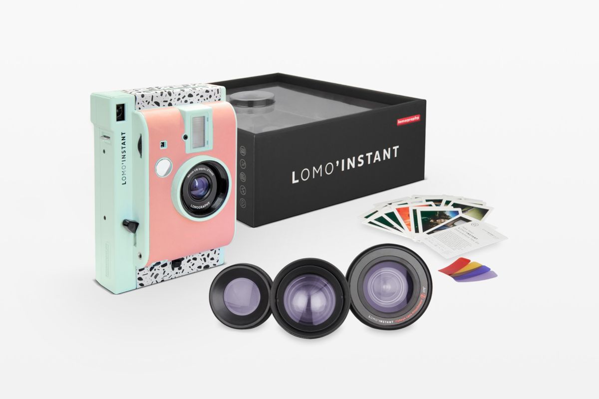 Lomography Lomo'Instant Camera & Lenses Milano Edition - Retro Instant Film Camera with 3 Creative Lenses for Travel, Parties & Vintage Photography