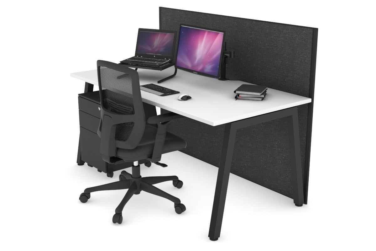 Horizon Quadro A Legs Office Desk - 1600L x 800W with Cable Management Scallop | Modern Workstation for Home Office, Study Room & Small Business Spaces
