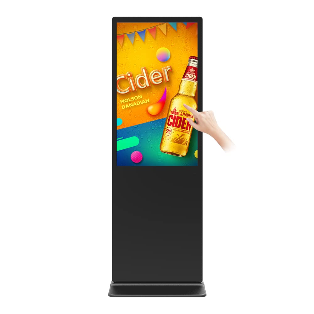 49-inch Interactive Digital Signage LCD Display - Full HD 1080p Floor Standing Kiosk with 10-Point Infrared Touch Screen for Retail Stores, Museums & Public Spaces