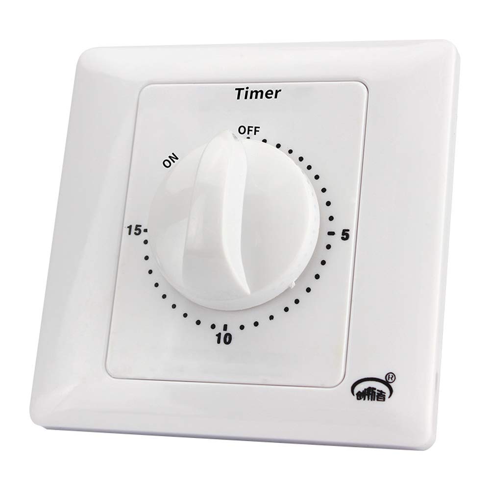 15-Minute Spring Loaded Countdown Timer - Automatic Mechanical Switch for Lights, Exhaust Fans, Heaters & LED - Perfect for Home, Office, Kitchen and Workshop Use