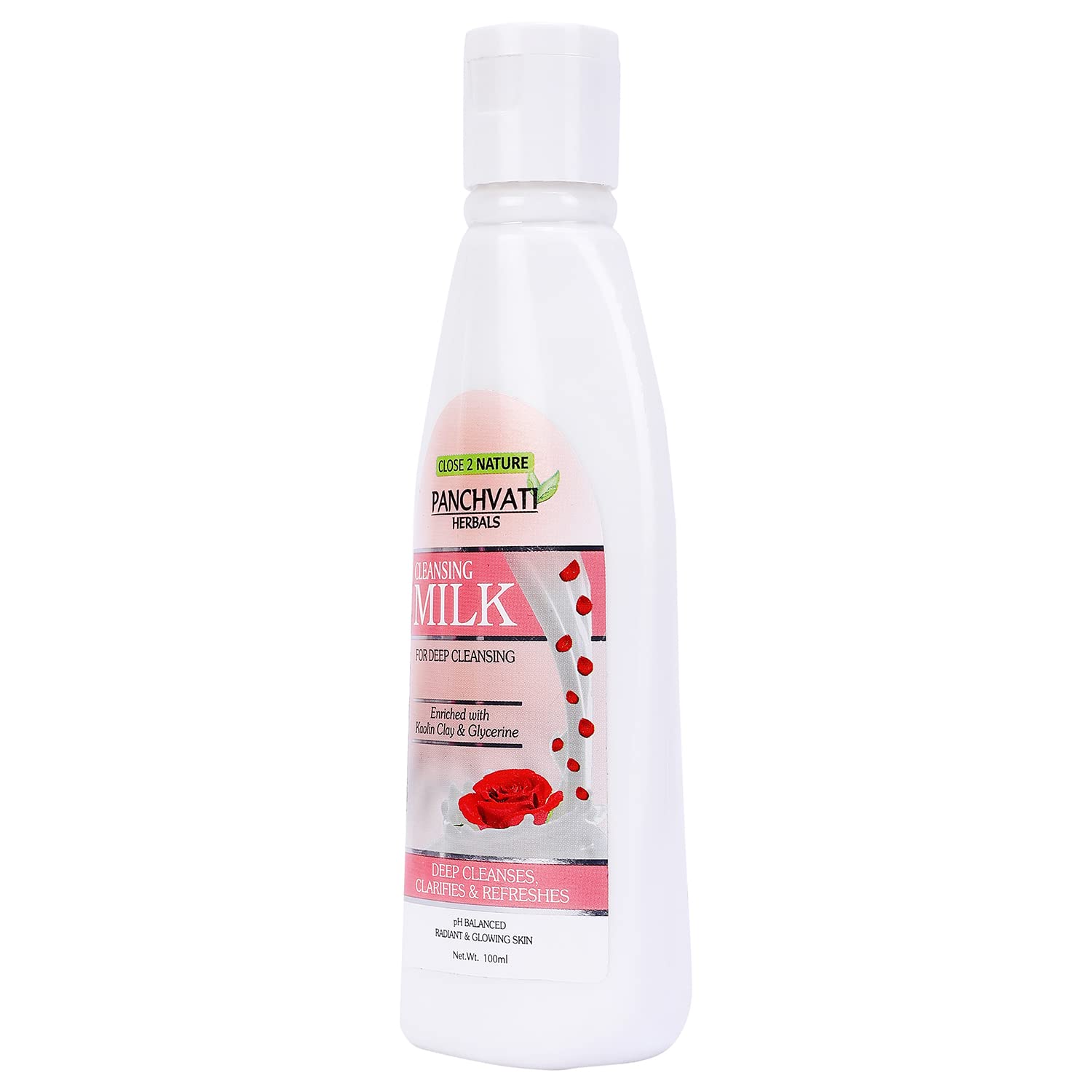 Panchvati Herbals Natural Cleansing Milk with Ayurvedic Herbs - 100ml (Pack of 3) | Gentle Face Wash for Daily Skincare, Makeup Removal & Deep Cleansing