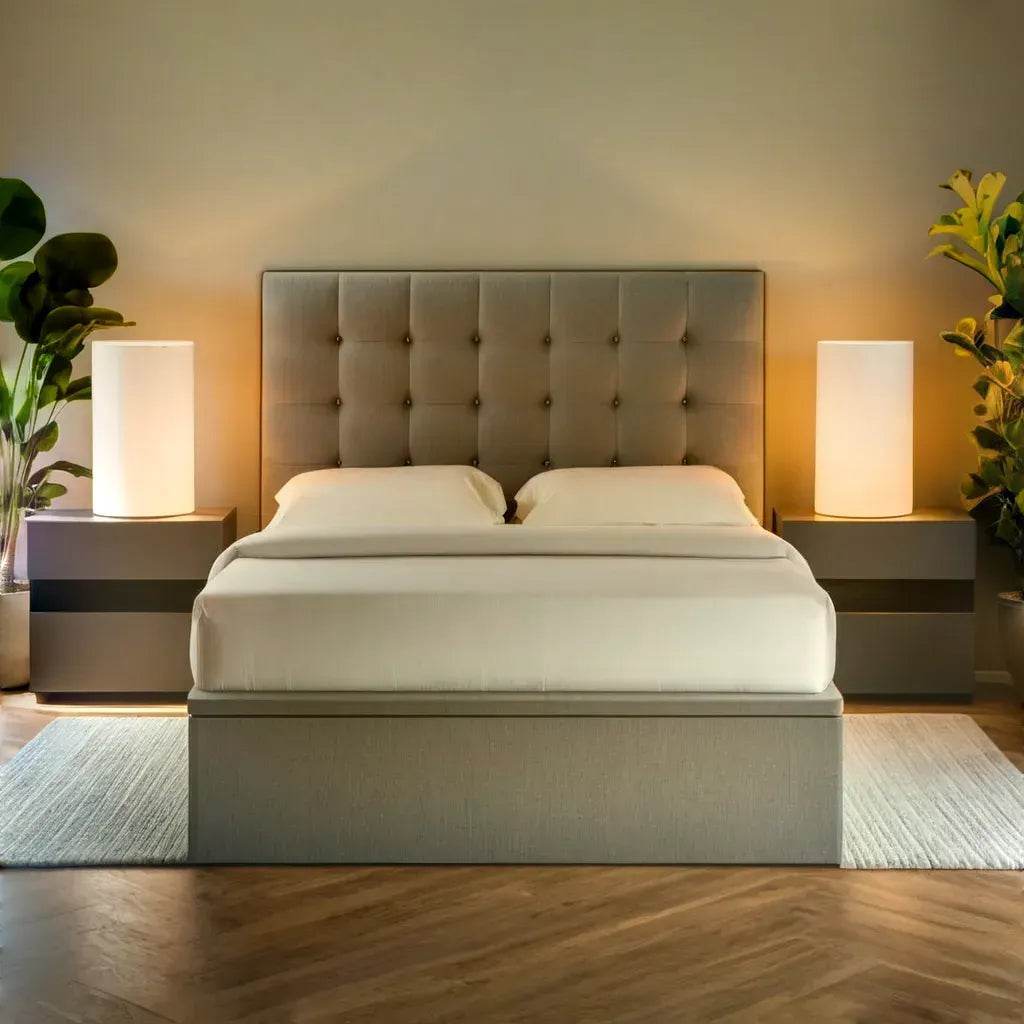 Mancini Belgium Fabric Storage Bed - Waterproof & Durable Platform Bed Frame with Underbed Storage - Perfect for Small Spaces, Apartments & Guest Rooms