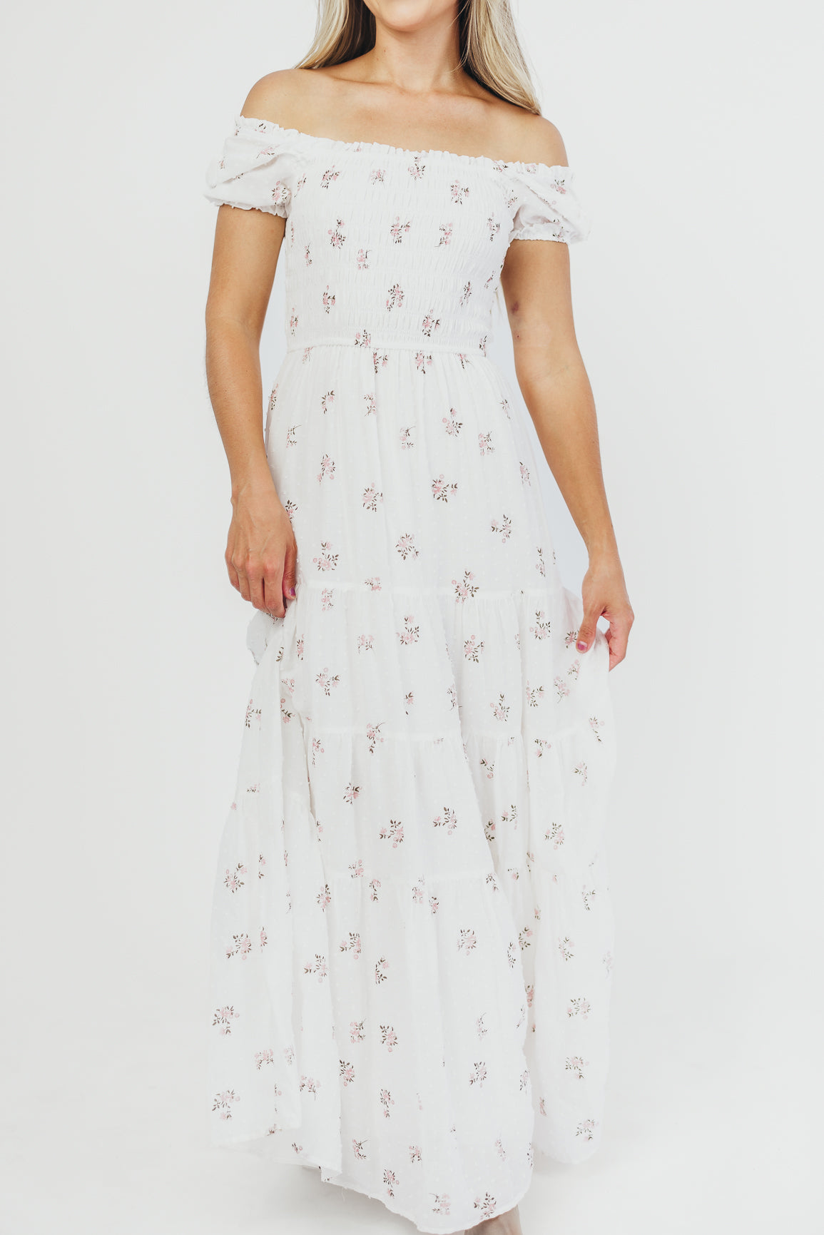 Harper Worth Women's Floral Maxi Dress - Pink Maternity Bump Friendly Long Dress for Pregnancy, Nursing & Postpartum | Perfect for Baby Showers, Beach Vacations & Summer Outfits