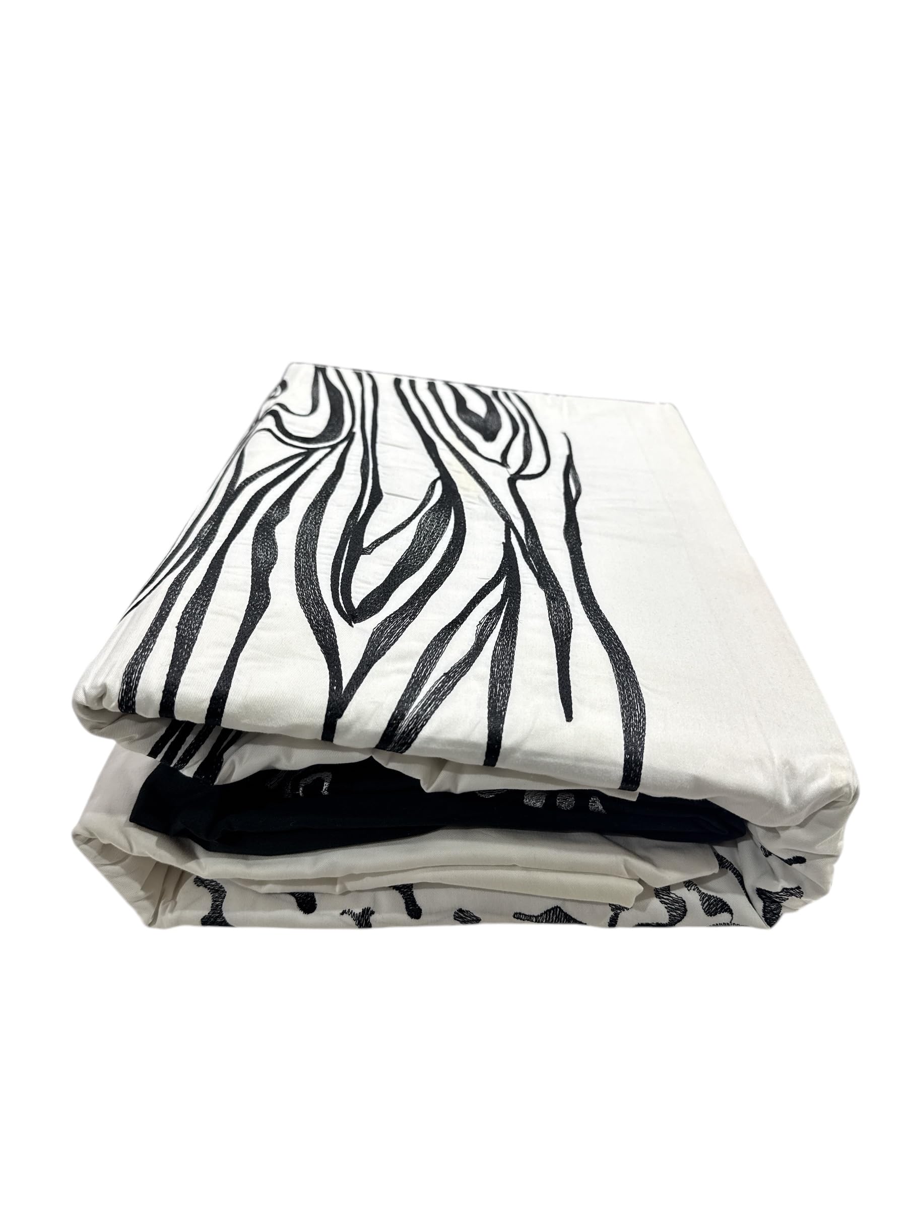 Premium 100% Cotton 3-Piece King/California King Duvet Cover Set - 210 Thread Count Embroidered Burbank Design (Black & White) for Luxury Bedroom Decor & Hotel Style Comfort