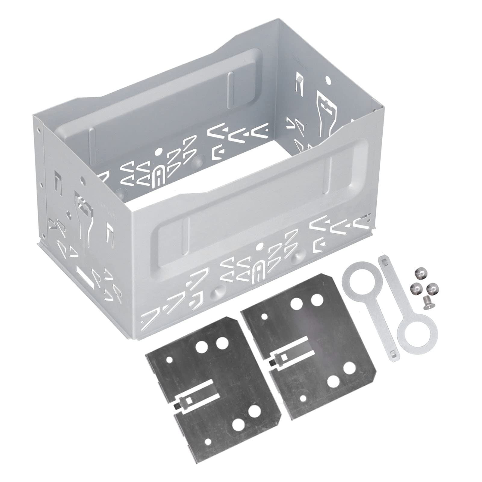 Universal 2 Din Car Radio Dashboard Mounting Kit - Aluminum Alloy Stereo Frame Compatible with B5 MK3 MK4 | Perfect for Car Audio Upgrade & DIY Installation