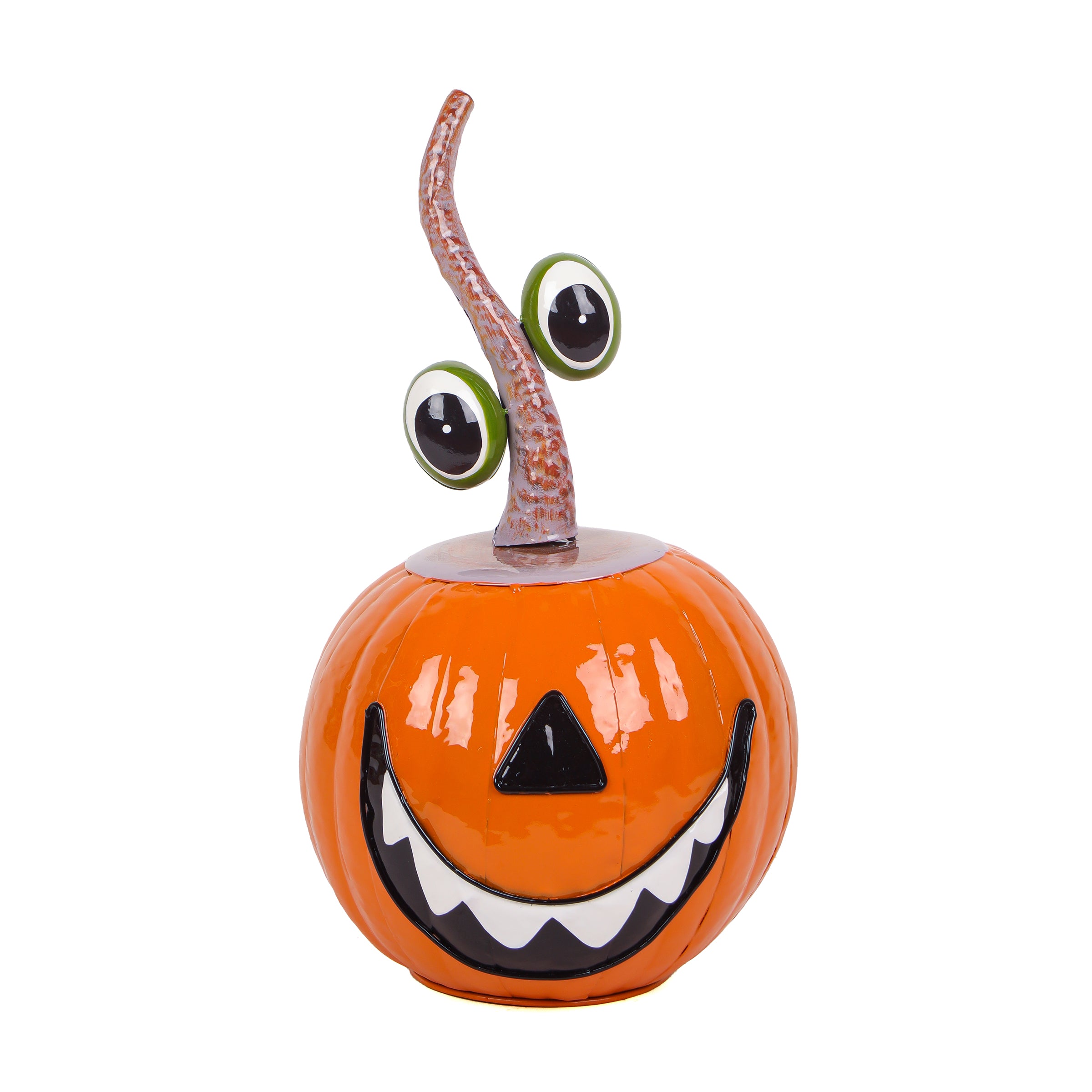 15 Inch Halloween Floating Eyes Metal Pumpkin Decoration - Spooky Outdoor & Indoor Decor for Yard, Porch, and Party