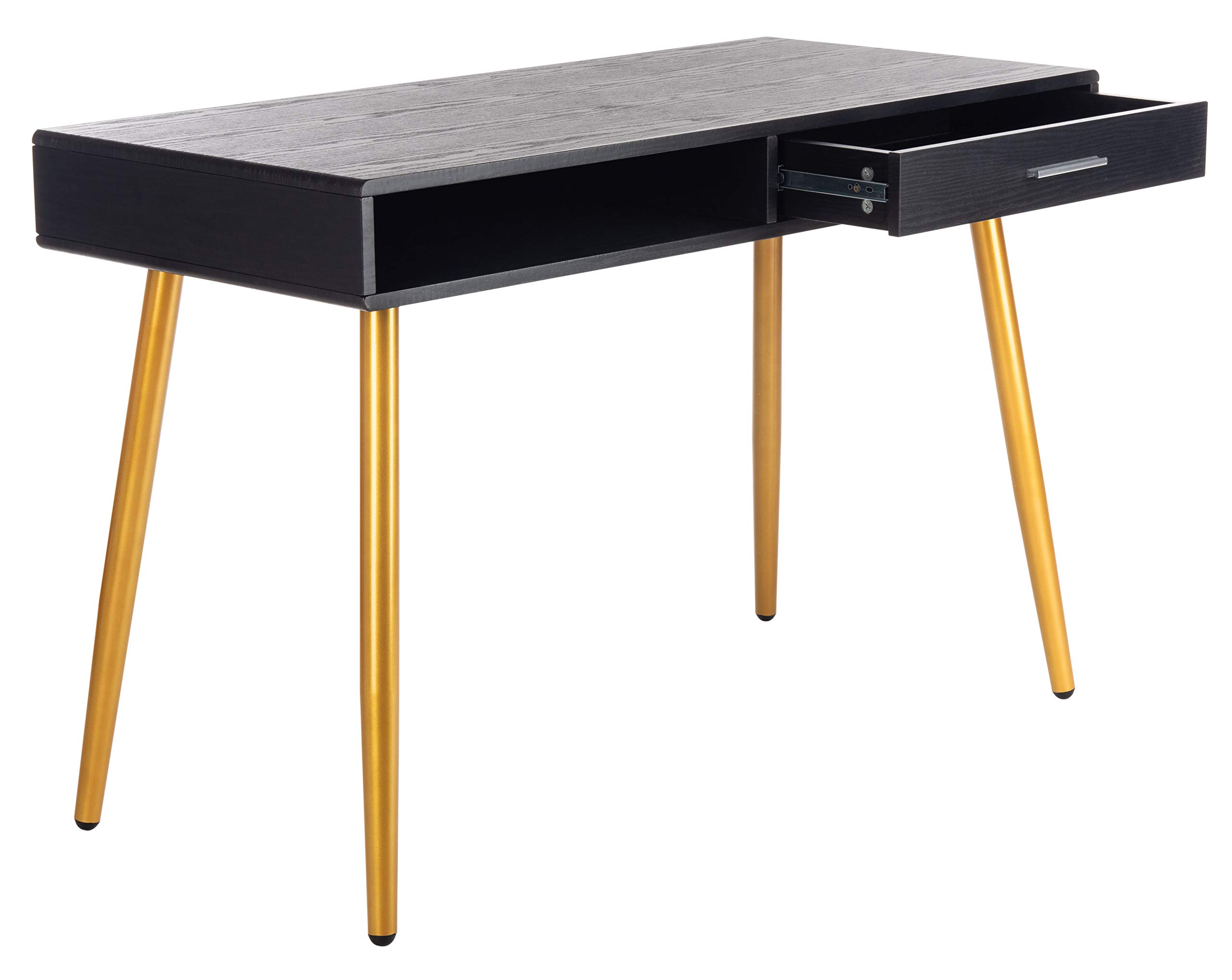 Safevieh Jorja Modern Black & Gold 1-Drawer Home Office Desk - Stylish Writing Desk for Small Spaces, Home Office & Study Room