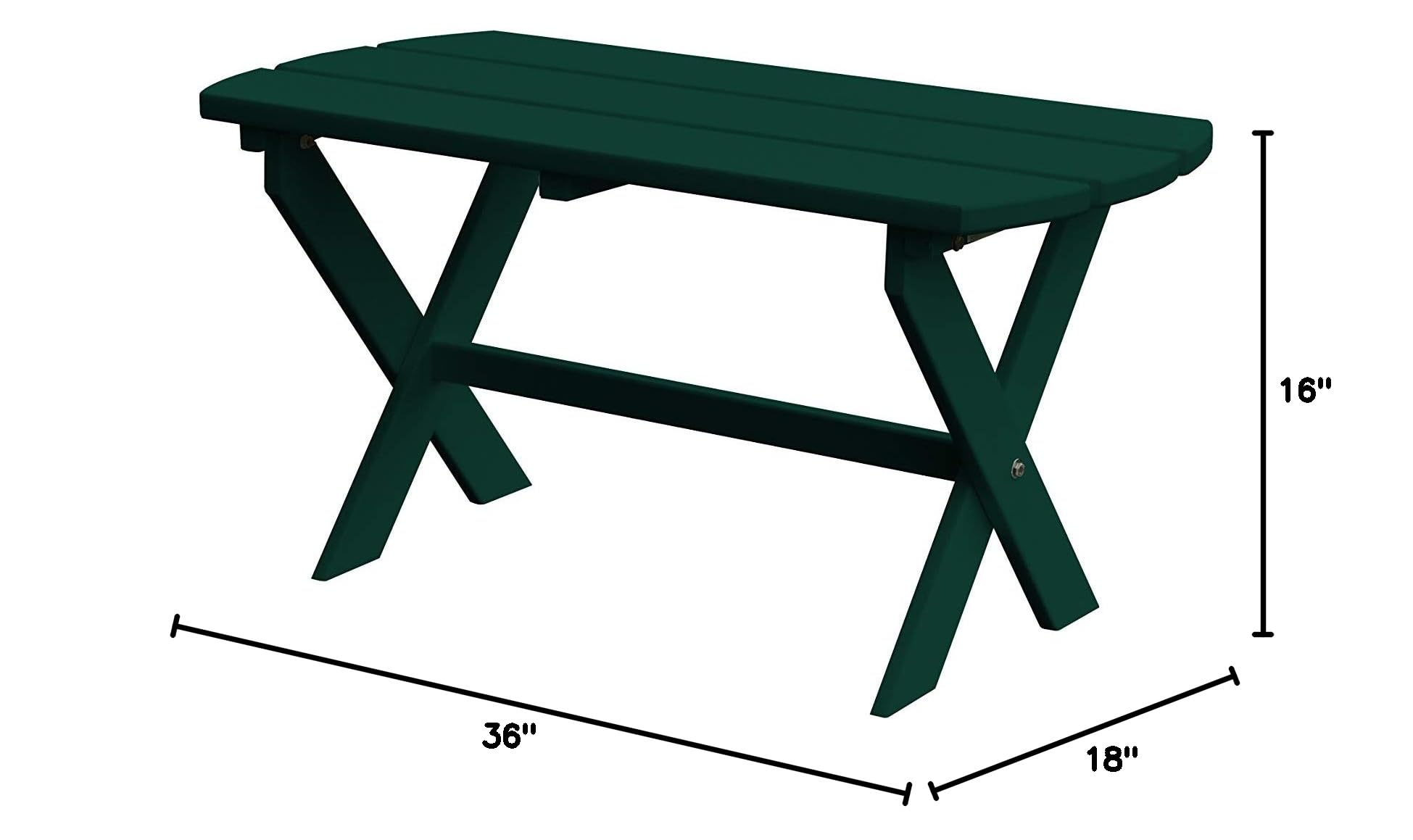 Poly Folding Oval Coffee Table - Lightweight & Space-Saving - Turf Green - Perfect for Small Apartments, Dorms & Outdoor Patios - Furniture Barn USA