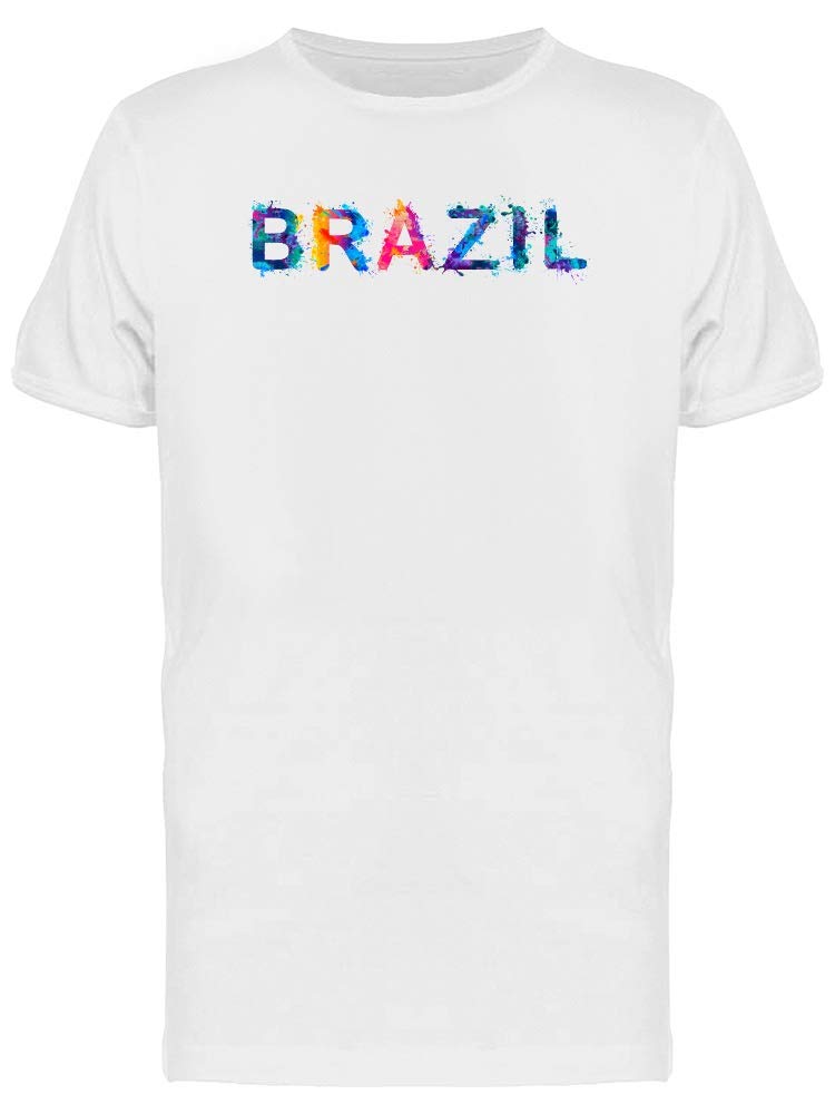 Brazil in Color Paint Graphic T-Shirt for Men - White | Casual Streetwear, Travel & Summer Outfits