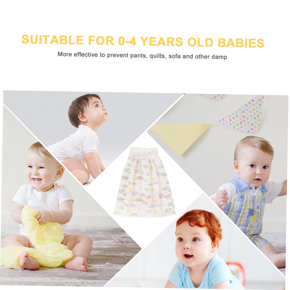 Vaguelly 2 Pack Waterproof Diaper Skirt - Reusable Cotton Training Pants for Babies & Toddlers | Soft Washable Underwear for Potty Training, Daycare & Overnight Protection