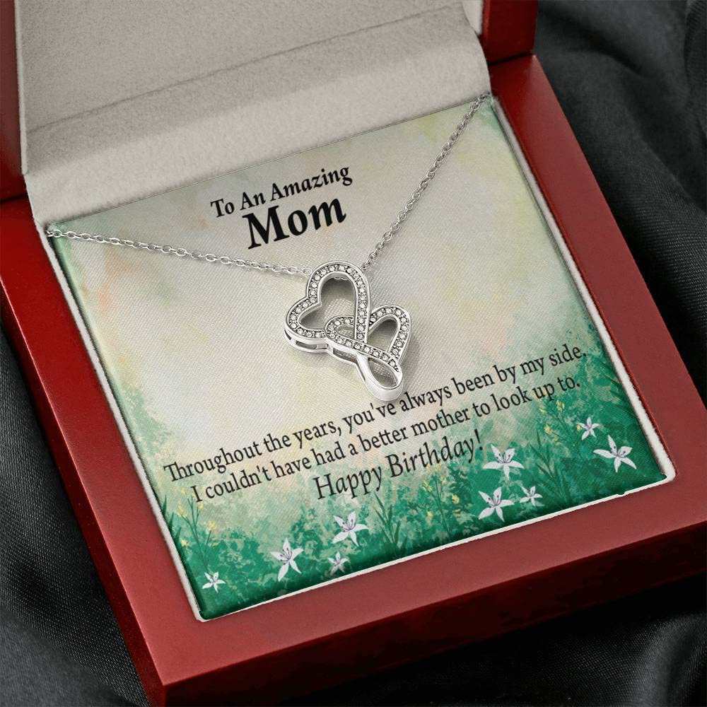 Double Hearts Necklace Gift for Mom - Birthday, Anniversary, Graduation Present from Son or Daughter with Message Card | Express Love & Appreciation | Perfect for Mother's Day, Christmas & Special Occasions