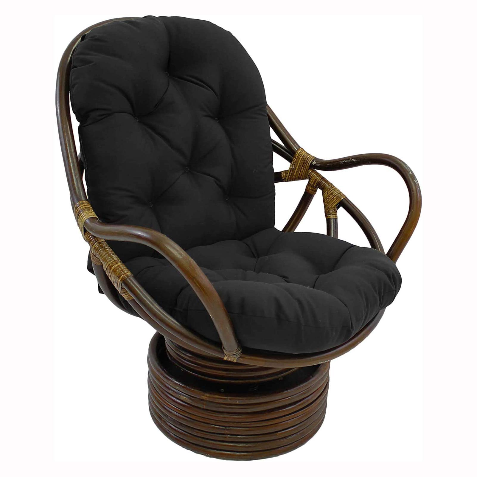 Premium Swivel Rocking Chair Cushion Set - Overstuffed Rattan Seat & Back Cushions with Non-Slip Design | Perfect for Patio, Porch & Indoor Hanging Egg Chairs (Chair Not Included)