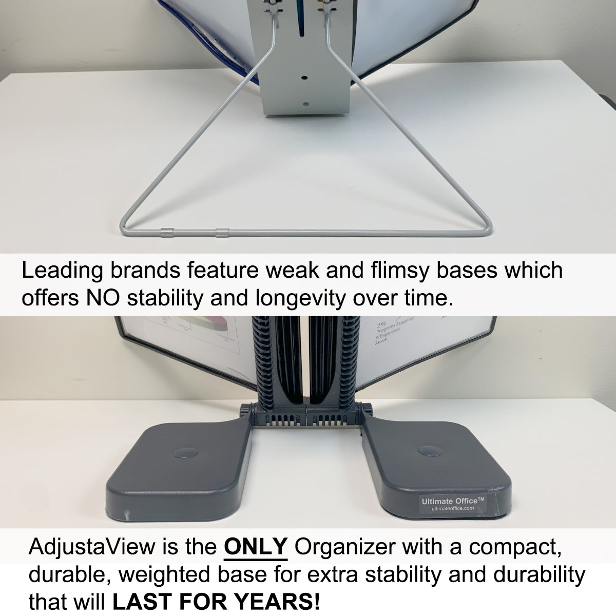 Ultimate AdjustaView™ 20-Pocket Desk Organizer - EZ LOAD Pockets & Weighted Base for Stability - Perfect for Office, Home, or Workspace Organization