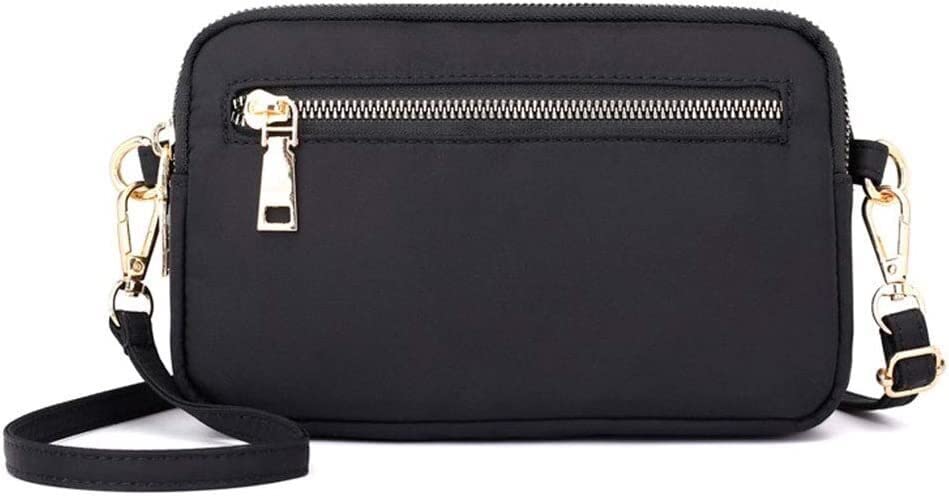 Waterproof Nylon Crossbody Bag for Women - Small Shoulder Purse with Phone & Wallet Holder - Perfect for Travel, Shopping & Daily Use - Black