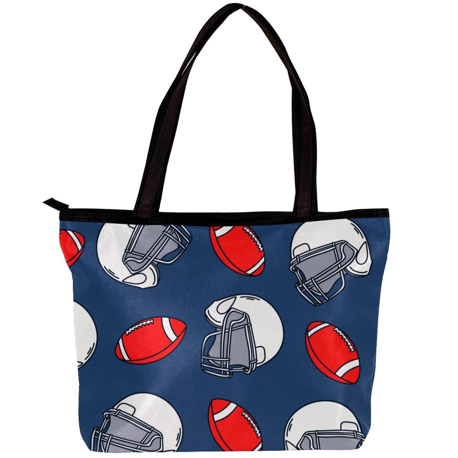 Stylish Women's Rugby Football Tote Bag with Inner Pouch - Durable Shoulder Handbag for Sports Fans, Work, Travel & Shopping