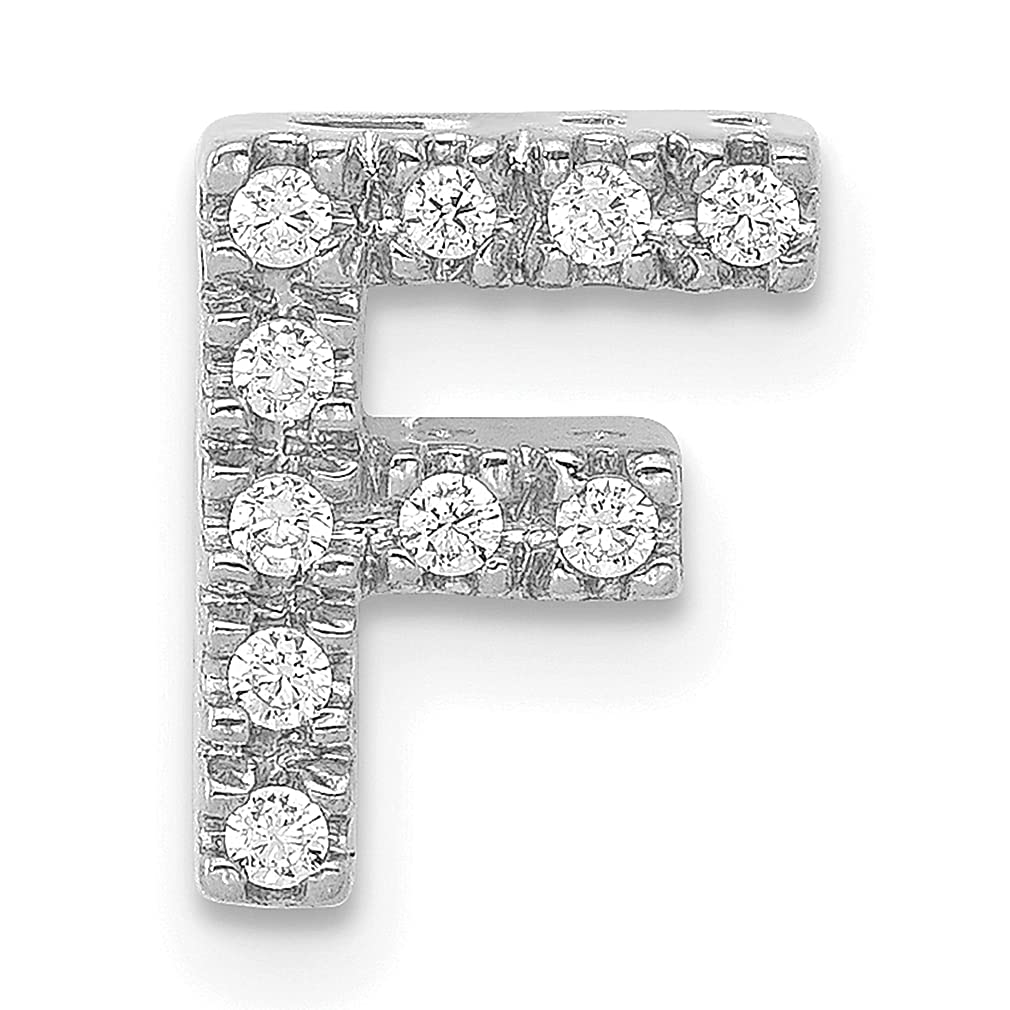 14K White Gold Diamond Letter F Initial Monogram Necklace - Personalized Name Charm Pendant Slide Chain for Women - Elegant Fine Jewelry Gift for Her - Perfect for Birthdays, Anniversaries & Special Occasions