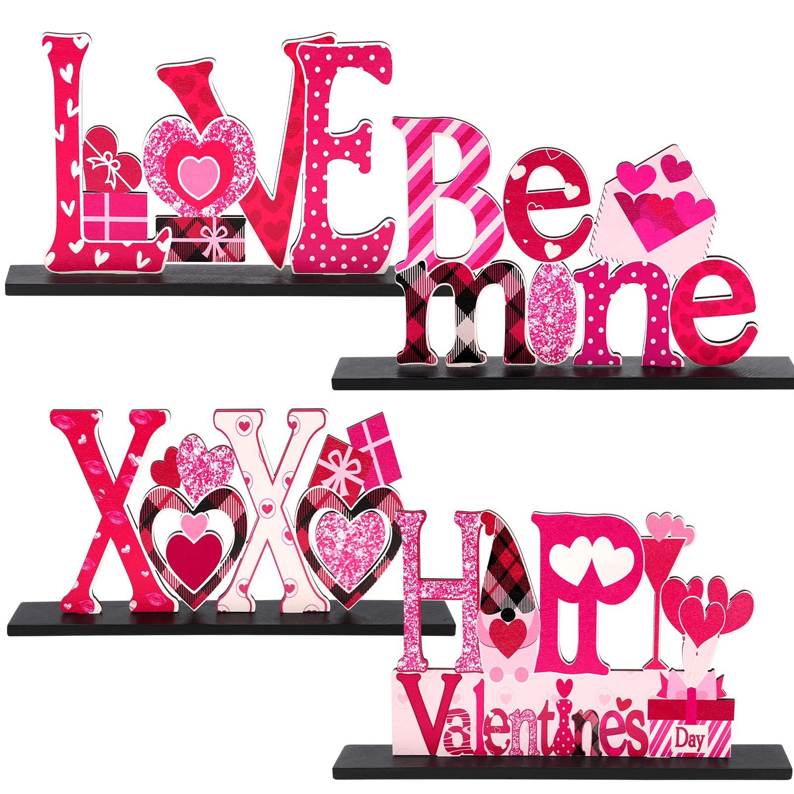 Romantic Valentine's Day Wooden Table Sign - Heart-Shaped Love Centerpiece for Home Decor, Wedding, Anniversary Party & Dining Room Table | Perfect Gift for Couples & Romantic Dinner Decorations