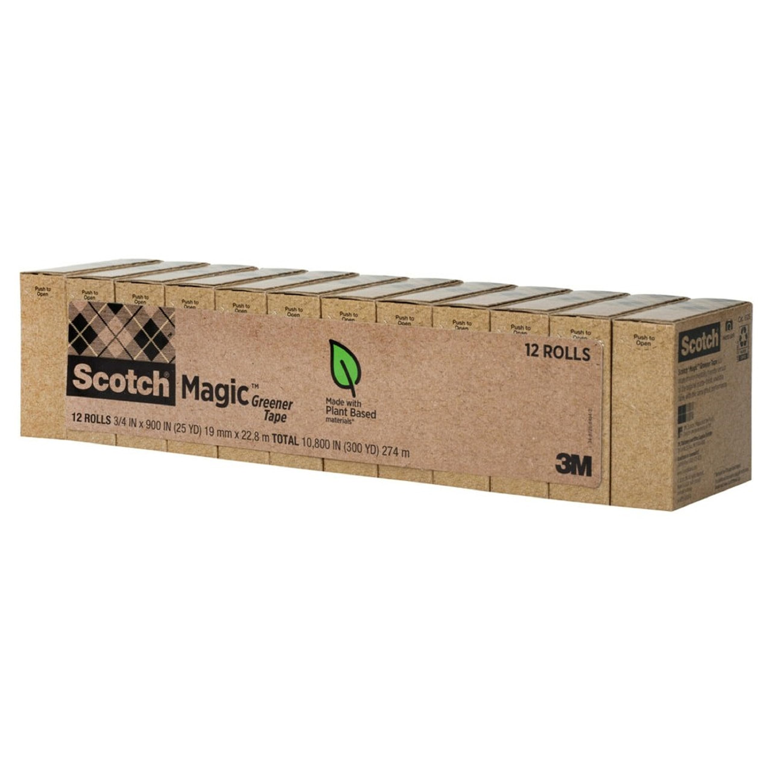 Scotch Magic Greener Tape - Eco-Friendly Invisible Tape for Paper, Office & School Supplies, 0.75