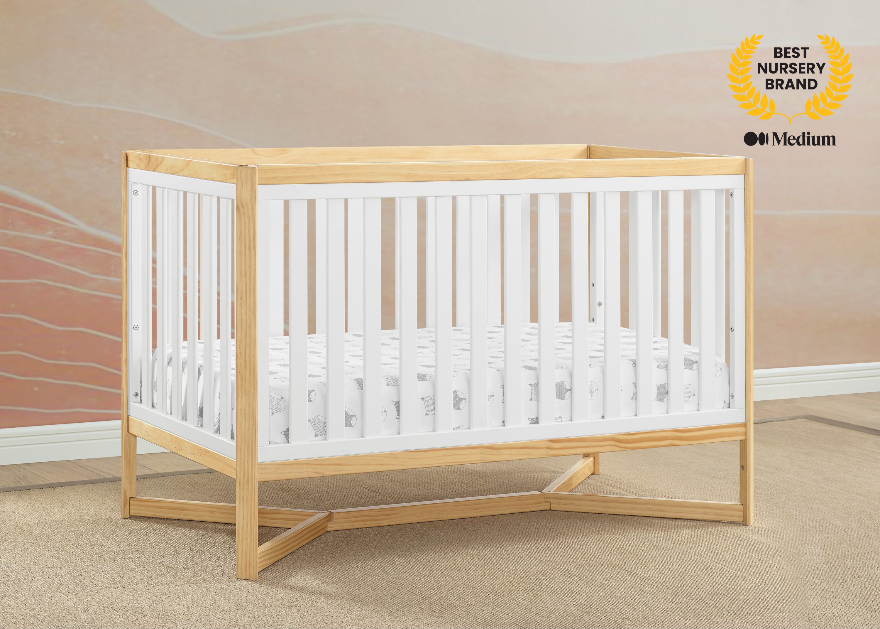 Tribeca 4-in-1 Convertible Baby Crib - White Nursery Furniture for Newborn to Toddler Bed - Perfect for Modern Nursery Rooms & Daycare Centers