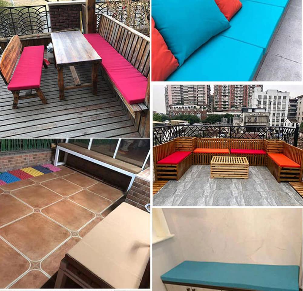 Waterproof Leather Bench Cushion 48 Inch - Thick Outdoor/Indoor Patio Furniture Seat Pad for Garden Swing, Wicker Loveseat & Fresco Bench - Soft Comfy Cushion Cover for Backyard, Deck & Sunroom Relaxation