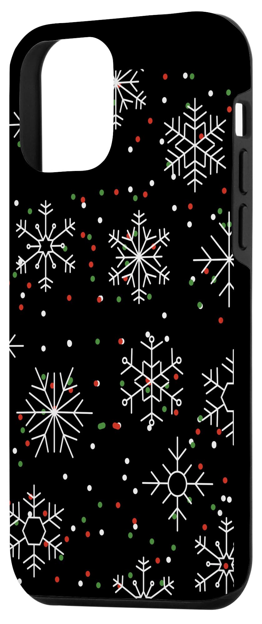 iPhone 12 Mini Case - Black Snowflake Christmas Design | Winter Holiday Protective Cover for iPhone 12 Mini | Perfect Gift for Winter Lovers & Christmas Celebrations