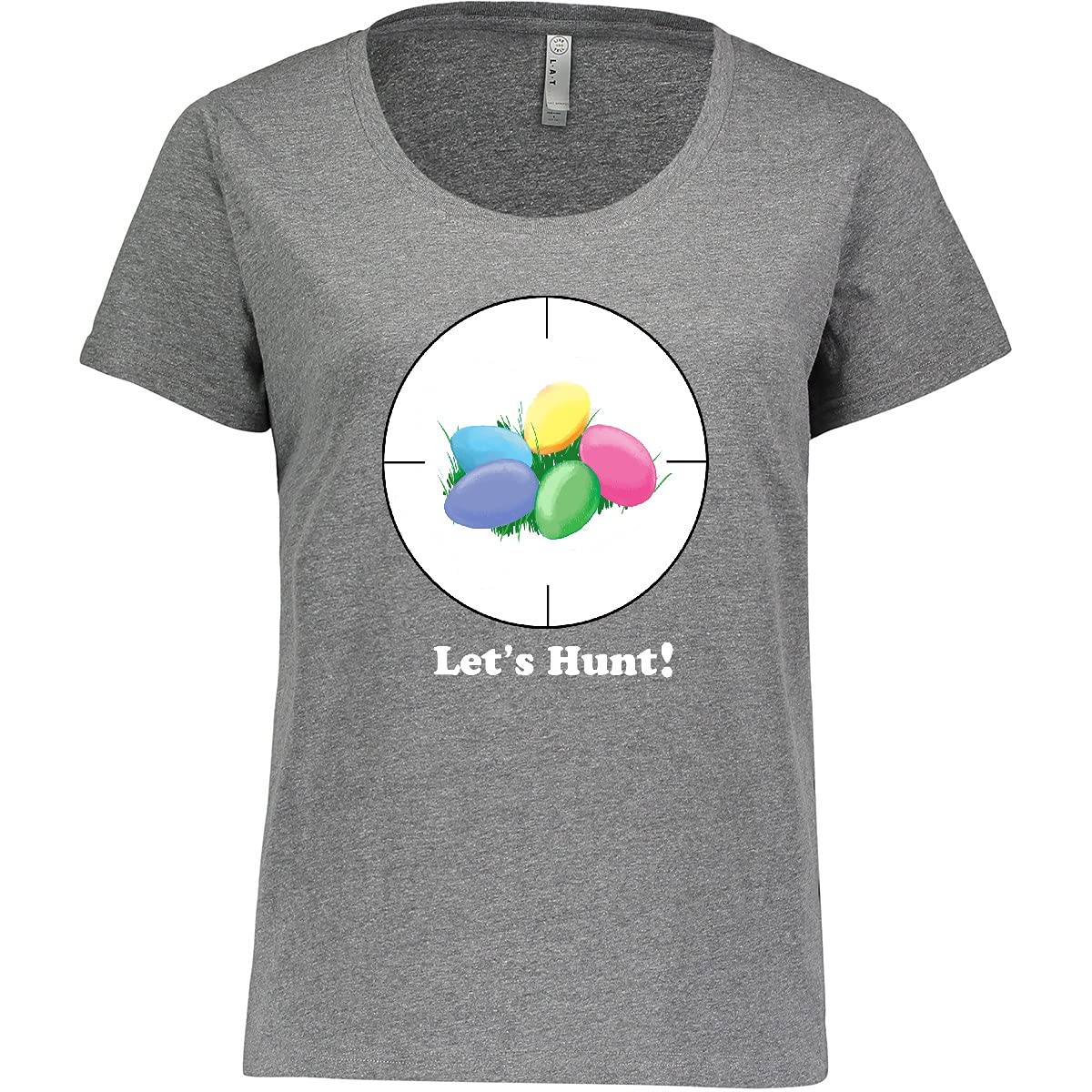 Inktastic Easter Egg Hunt 'Let's Hunt' Women's Plus Size T-Shirt - Fun Spring Party & Family Gathering Outfit for Easter Celebrations