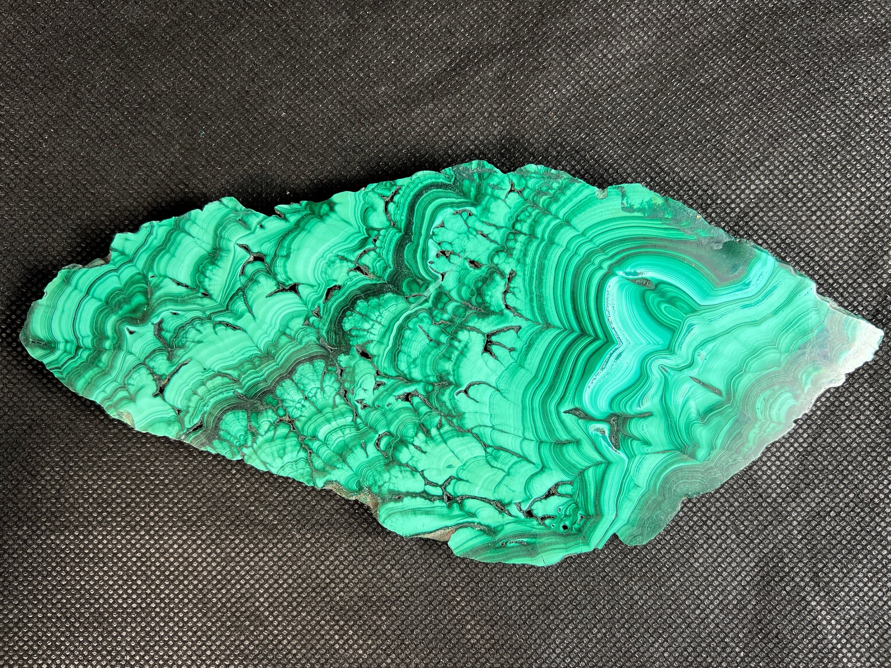 Premium Green Malachite Crystal Slab - Natural Stone for Jewelry Making, Healing Crystals, Unique Gifts & Home Decor (50414) | Perfect for Meditation Spaces, Crystal Collections & Spiritual Healing
