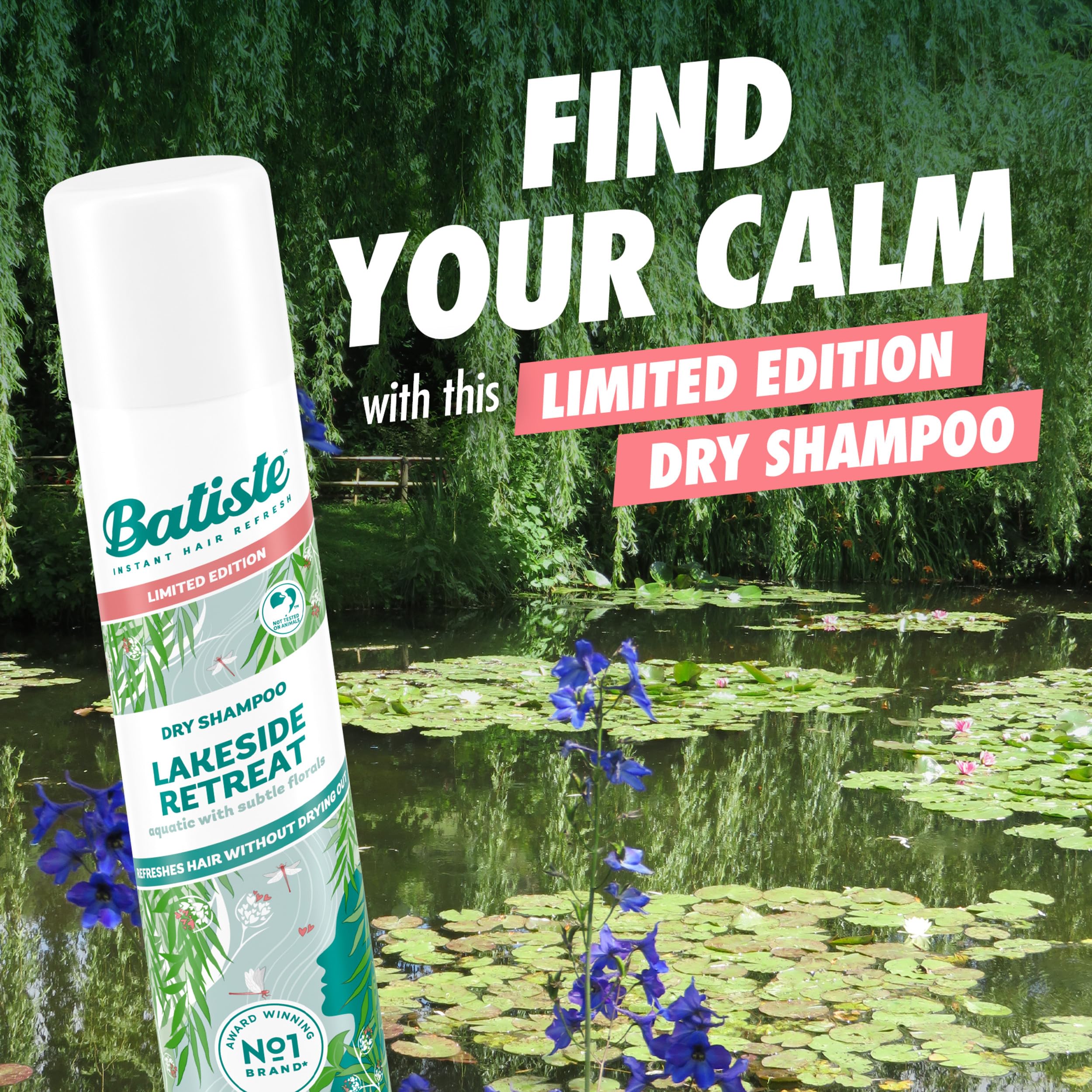 Batiste Dry Shampoo - Lakeside Retreat Scent (Limited Edition) | Oil Absorbing Waterless Shampoo for Fresh Hair Between Washes | 3.81 oz Travel Size | Perfect for Gym, Travel & Quick Hair Refresh
