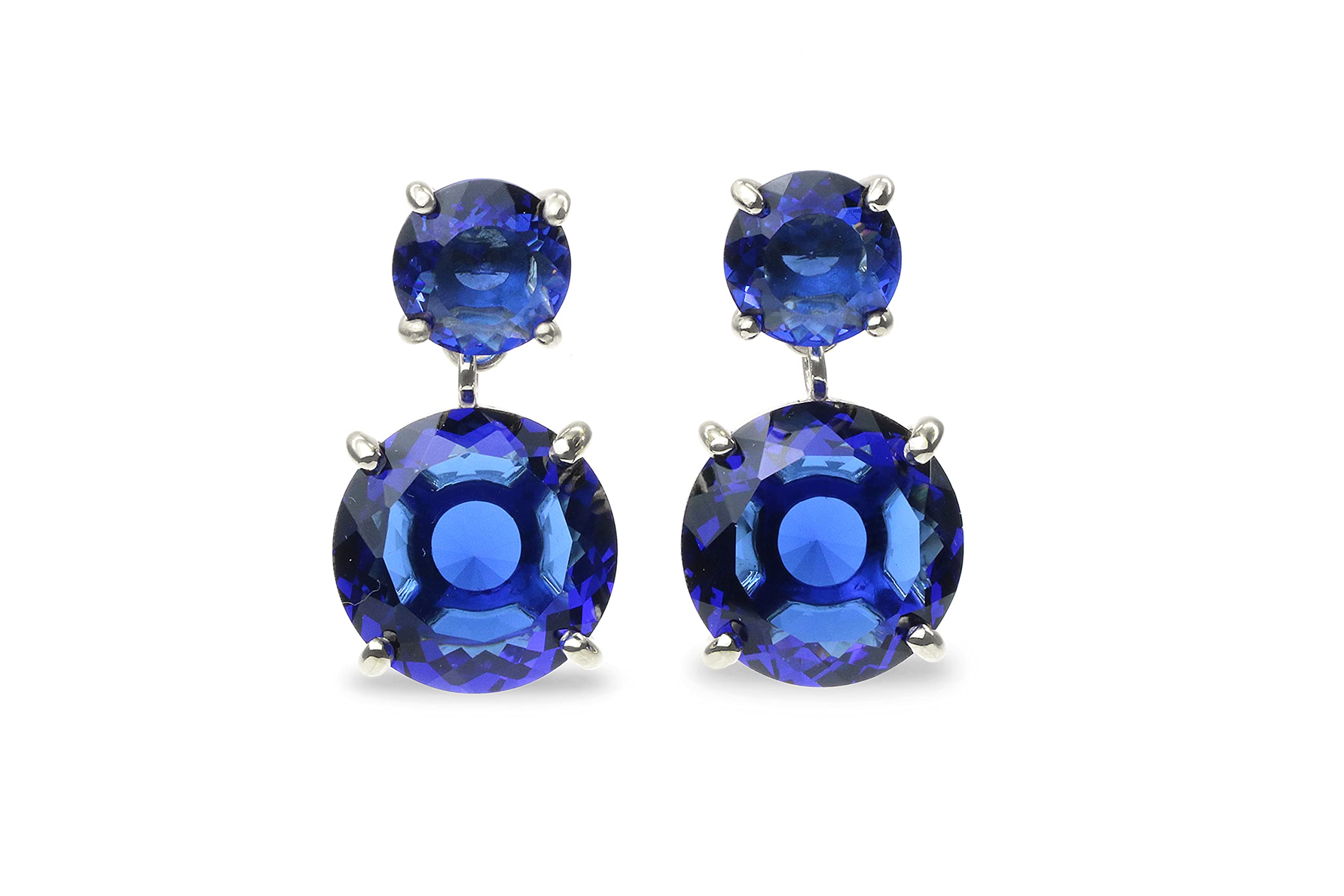 Sapphire Earrings for Women - Blue Gemstone Dangling Jewelry - Perfect for Bridal & Gifts