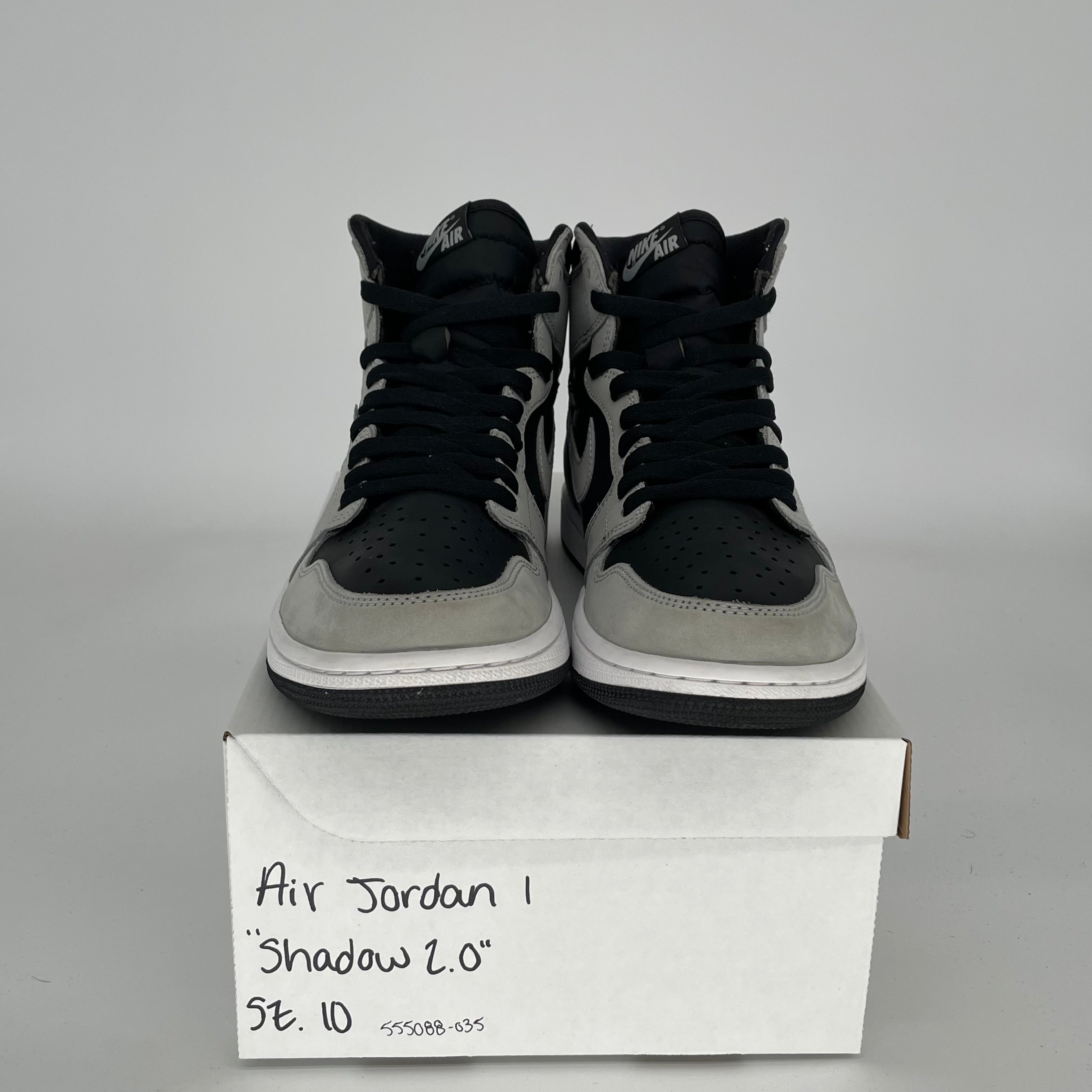 AIR JORDAN 1 SHADOW 2.0 Sneakers - Men's Size 10 (555088-035) - Retro Basketball Shoes for Casual Wear & Street Style