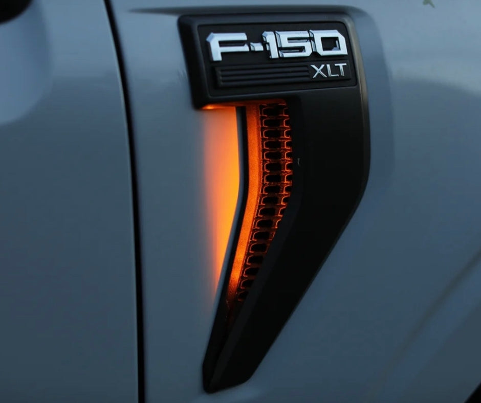 2021-2023 Ford F150 LED Fender Badge Kit - Durable Waterproof Emblem Lights for Truck Customization | Perfect for Off-Roading, Night Driving & Vehicle Styling