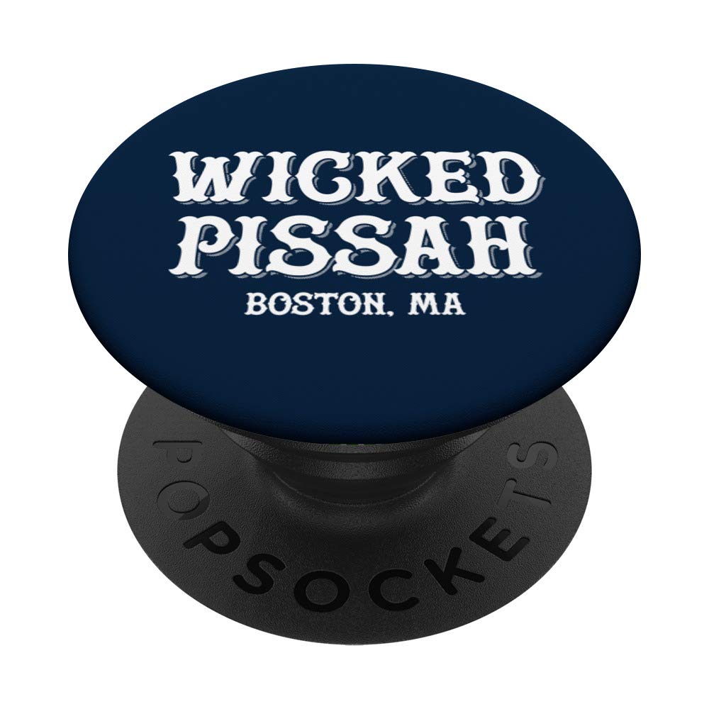 Funny Boston Accent Wicked Pissah PopSockets PopGrip - Swappable Phone & Tablet Grip for Secure Hold | Perfect for Boston Sports Fans, Commuters & Pop Culture Enthusiasts