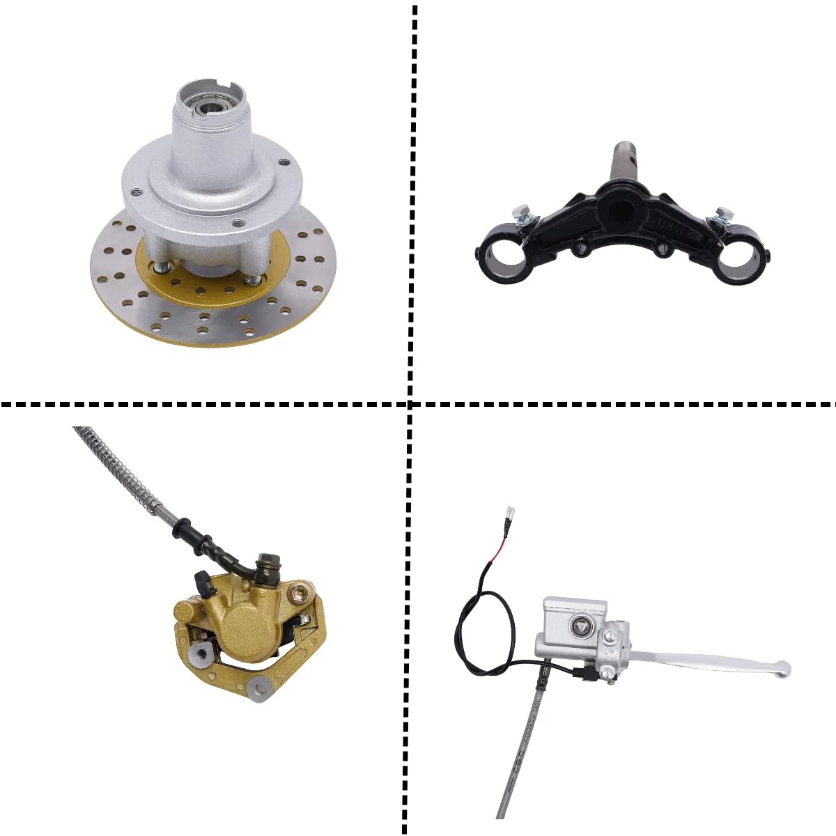 Honda Monkey Z250 Front Forks Shock Absorber & Brake Caliper Disc - Hydraulic Rebound Triple Tree Clamp for Mini Bikes - Perfect for Off-Road, Trail Riding, and Urban Commuting