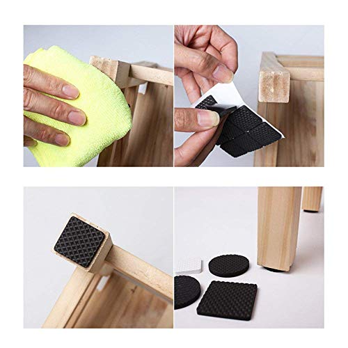 VOLO Non-Slip Self-Adhesive Square Felt Pads - 32 Pack Black Furniture Floor Protectors for Chairs, Sofas & Tables - Noise Reduction, Scratch Prevention & Surface Protection (Ideal for Hardwood Floors & Tile)