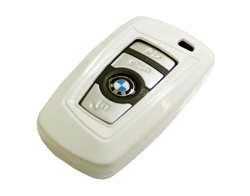 Premium Glossy White Smart Key Fob Shell Replacement for BMW 1 2 3 4 5 6 7 X3 Series - Exact Fit, Durable Protection (Perfect for Key Replacement, Car Security & Style Upgrade)