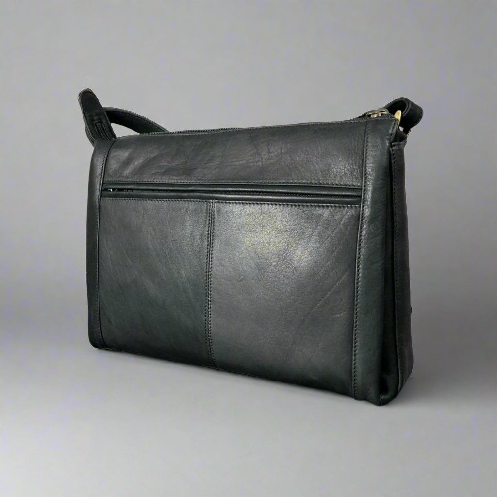 Derek Alexander Genuine Leather Zip Top Crossbody Bag for Women - Stylish & Secure Everyday Purse for Work, Travel & Shopping