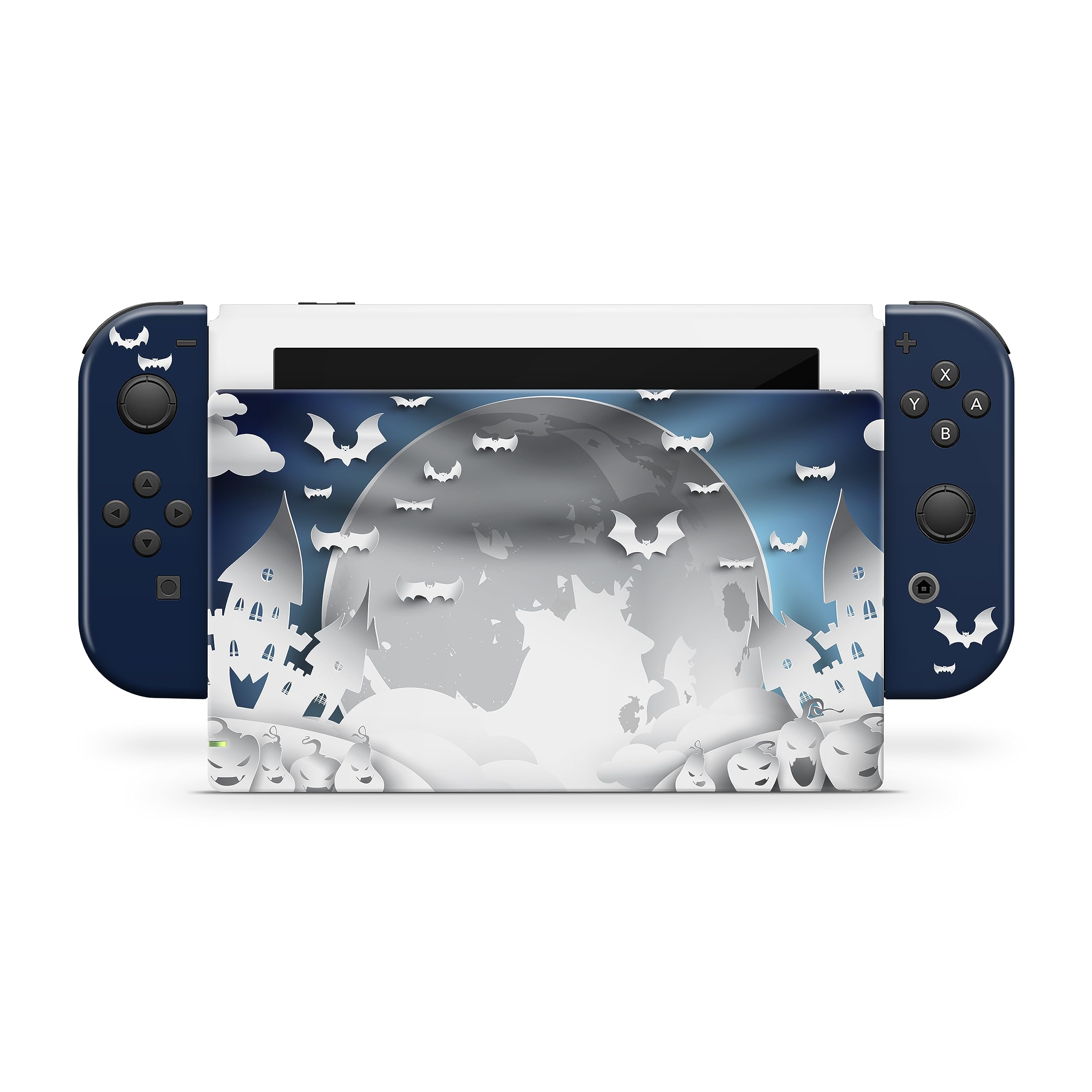 Spooky Kawaii Halloween Nintendo Switch Skin Wrap - Premium 3M Vinyl Full Body Decal for Nintendo Switch & OLED (Dark Night Design) - Perfect for Halloween Gaming Parties & Horror Game Nights