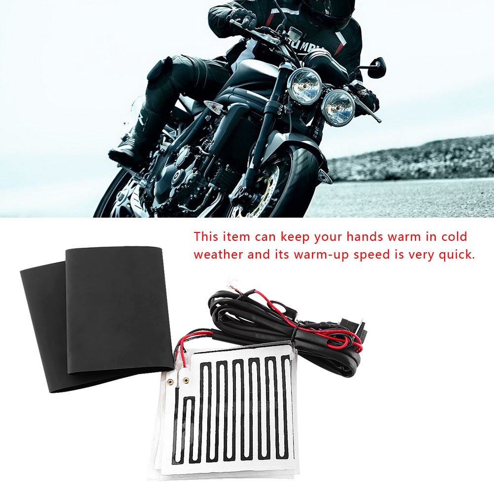12V Heated Motorcycle Grips - Universal ATV Handlebar Warmer for Cold Rides