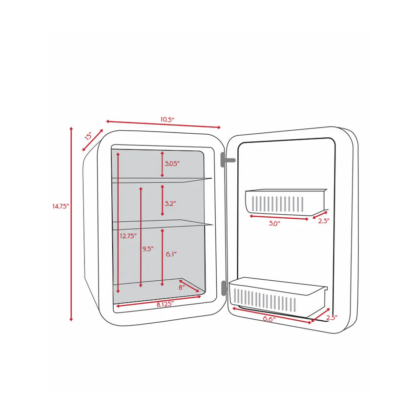 Cooluli Infinity 15L Mini Cosmetic Fridge - Portable Skincare Fridge for Makeup, Perfume & Beauty Products - Perfect for Bedroom, Salon, Spa & Dorm Room
