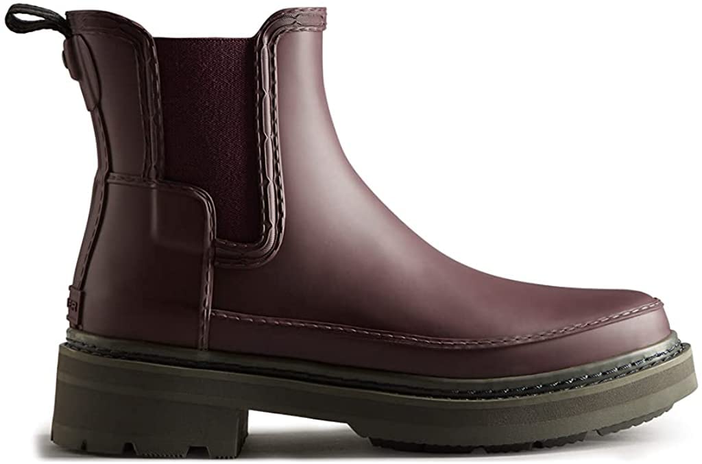 HUNTER Women's Refined Stitch Detail Chelsea Boots in Chestnut Crust - Waterproof Ankle Boots for Women, Fashionable Fall & Winter Booties for Outdoor Walking, Work & Casual Wear