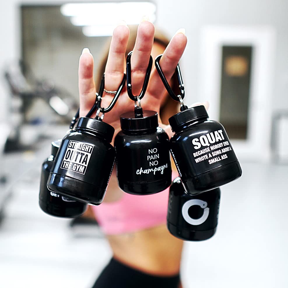 Premium Protein Powder & Supplement Funnel Keychain - Portable Gym Accessory for Workouts, Fitness & Travel - TSA Approved Leak-Proof Container - Perfect for Bodybuilding, Sports & On-the-Go Nutrition