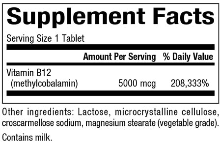 Best Vitamin B12 Methylcobalamin 5000 mcg Supplement - High Absorption, Energy Boost & Nerve Support - Vegan, Non-GMO - Supports Metabolism & Brain Function - Great for Energy, Focus & Overall Wellness