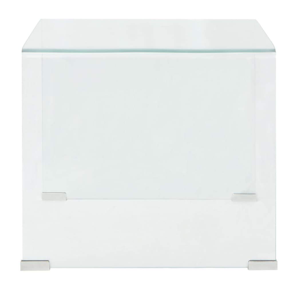 Modern Clear Tempered Glass Coffee Table 19.5