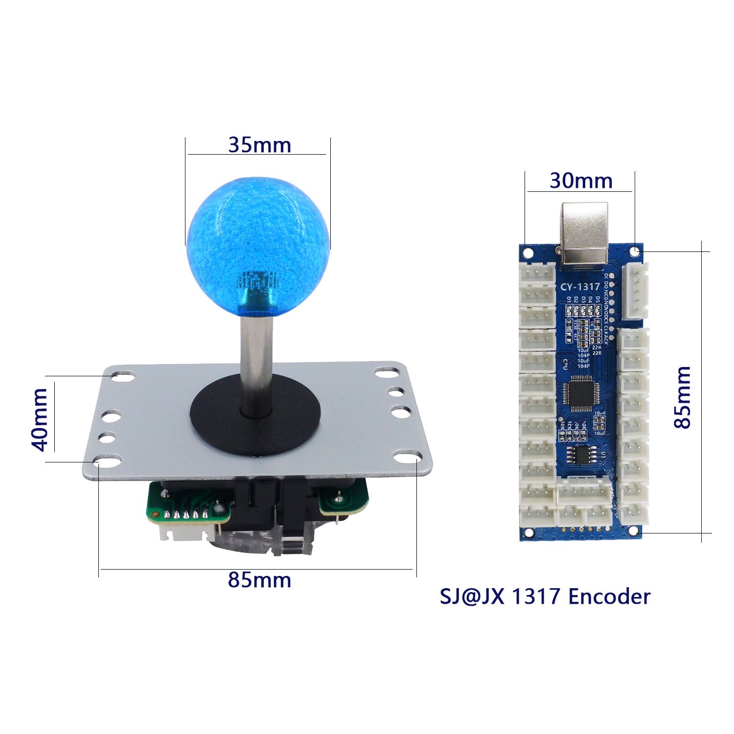 SJ@JX DIY Arcade Game Stick Kit with LED Buttons, 8-Way Joystick & USB Encoder - Compatible with PC, PS3, MAME, Raspberry Pi - Perfect for Home Arcade, Retro Gaming & DIY Projects